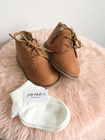 Lily Boot- Brown with detail