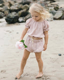 Musk Pink Shirred Shorts