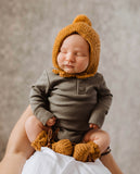 Bronze Merino Wool Bonnet & Booties