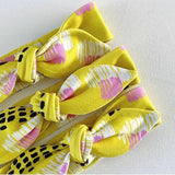 ZESTY MUSTARD ABSTRACT PRINT TOP KNOT HEADBAND