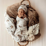 Fox | Baby Jersey Wrap & Beanie Set