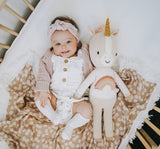 Mini Daisy Swaddle with Cream Fringe