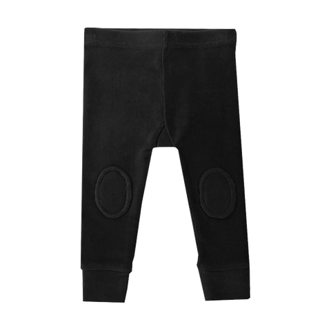 Black Baby Knee Patch Tights- Black