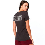 Women’s Tracker SS V Neck Tee- Black vintage