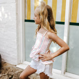 Sorbet Stripe 2 in 1 Shirred Top/skirt